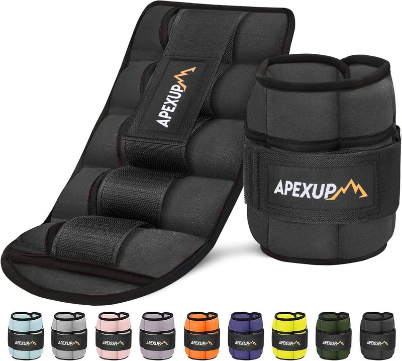 APEXUP 10lbs/Pair Adjustable Ankle Weights for Women and Men, Modularized Leg Weight Straps for Yoga, Walking, Running, Aerobics, Gym - Image 1